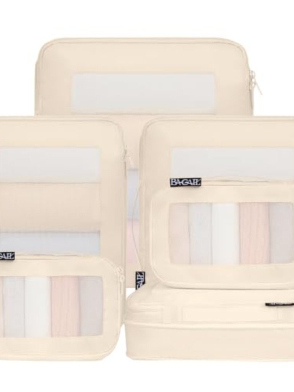 6 Set Compression Packing Cubes Mesh Travel Organizers Luggage Suitcase